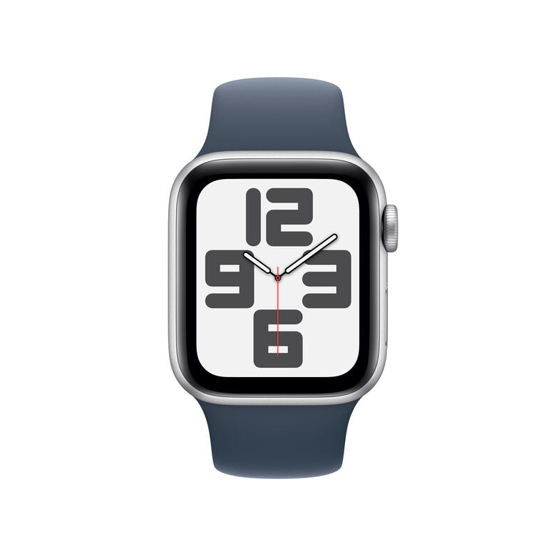 Apple Watch SE GPS + Cellular Cassa 40mm in Alluminio Argento con Cinturino Sport Blu Tempesta - M/L