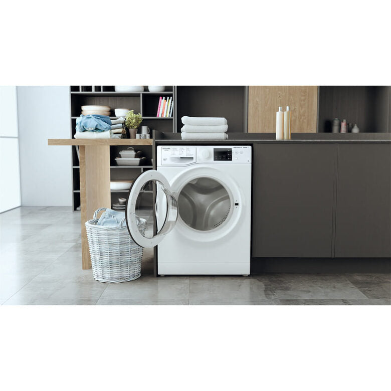 Hotpoint Ariston RSSG R527 B IT Lavatrice Slim A Libera Installazione 7 Kg, 1200 Giri, Steam Hygiene, Anti Allergy, Igiene Vapore, Classe B, Bianco