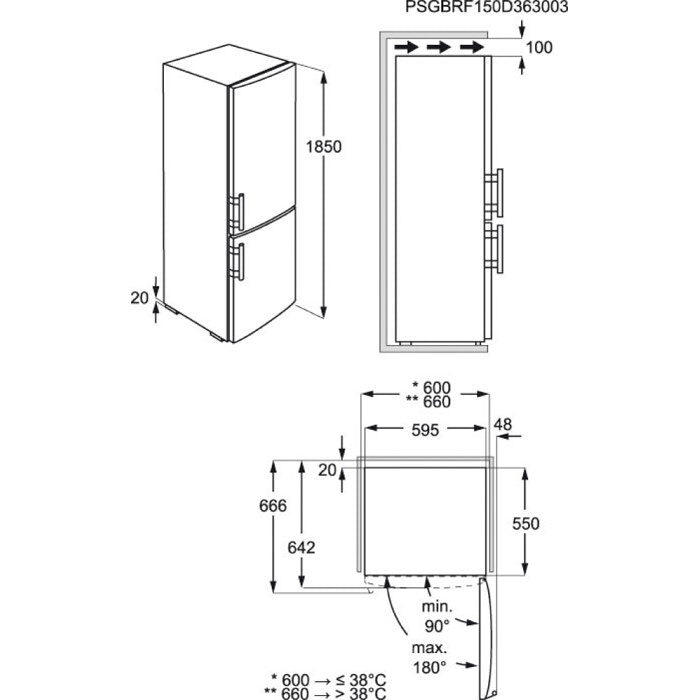 Electrolux EN3613JOX frigorifero con congelatore Libera installazione 329 L Grigio, Acciaio inossidabile