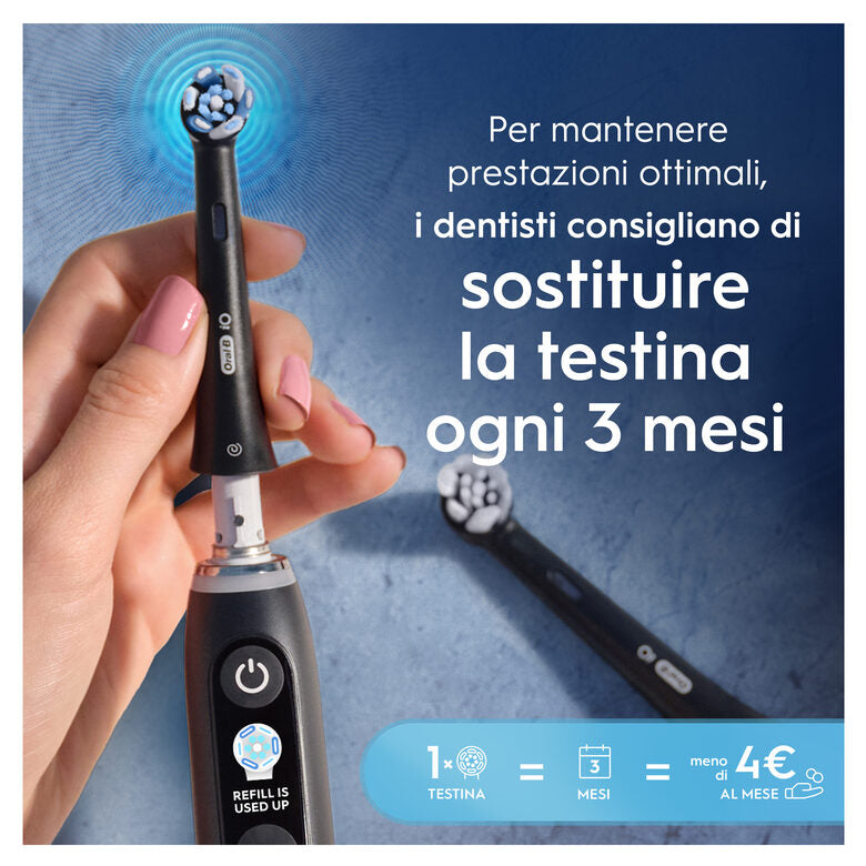 Oral-B Testine di Ricambio iO Series Ultimate Clean Black, testine rotonde di ricambio originali, con setole CrissCross per pulizia e rimozione della placca avanzate e in profondità, 3