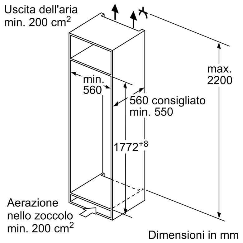Bosch Serie 2 KIR81NSE0 frigorifero Da incasso 310 L E Bianco