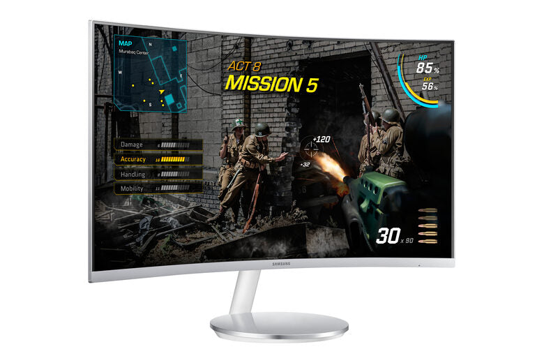 Samsung C27F591FDU 68,6 cm (27") 1920 x 1080 Pixel Full HD LED Argento, Bianco