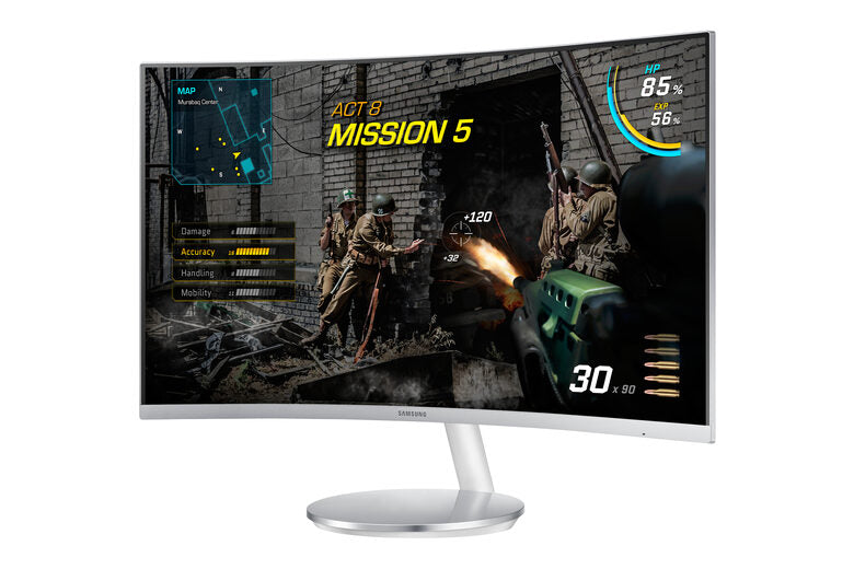 Samsung C27F591FDU 68,6 cm (27") 1920 x 1080 Pixel Full HD LED Argento, Bianco