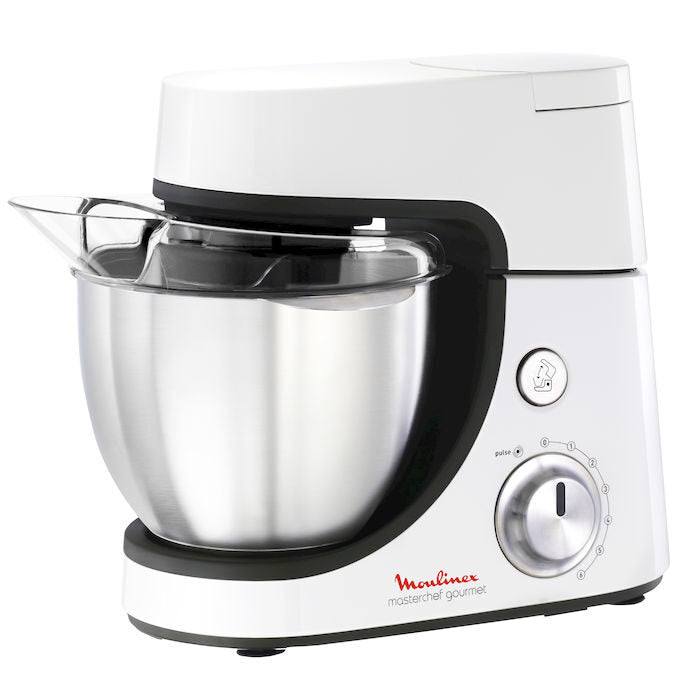Moulinex Masterchef Gourmet robot da cucina 900 W 4,6 L Nero, Acciaio inossidabile, Bianco