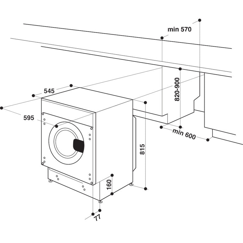 Whirlpool Lavatrice da incasso 7 Kg - BI WMWG 71483E EU N - FreshCare CLASSE D