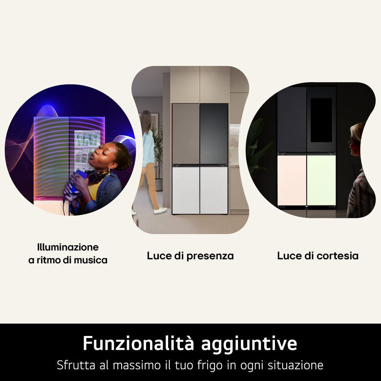 LG InstaView MoodUP GMV960NNME Frigo multidoor , Classe E, 617L , Colore personalizzabile