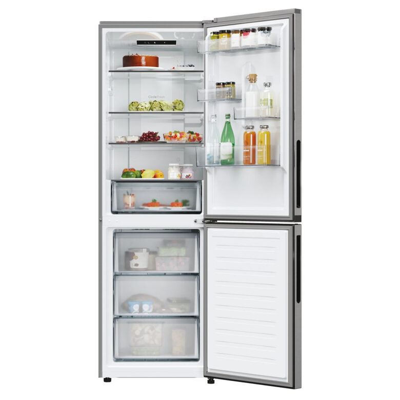 Candy CNCQ2T618EX Fresco 300 Frigorifero Combinato A Libera Installazione, No Frost, Area Fresh 0°C, Classe E, Acciaio Inox