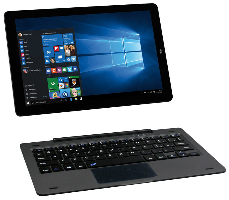 Mediacom WinPad 10.1 U10 Ibrido (2 in 1) 25,6 cm (10.1") Touch screen HD Intel Atom® 2 GB DDR3L-RS-SDRAM 32 GB Flash Windows 10 Home Nero