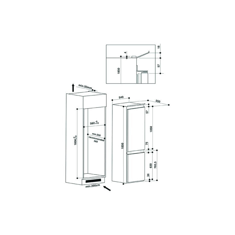 Hotpoint BCB 7525 AA Frigorifero Con Congelatore Da Incasso 290 L Bianco