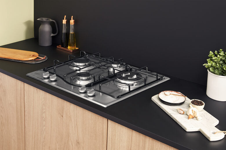 Hotpoint PCN 642 T/IX/HAR piano cottura Acciaio inossidabile Da incasso 60 cm Gas 4 Fornello(i)