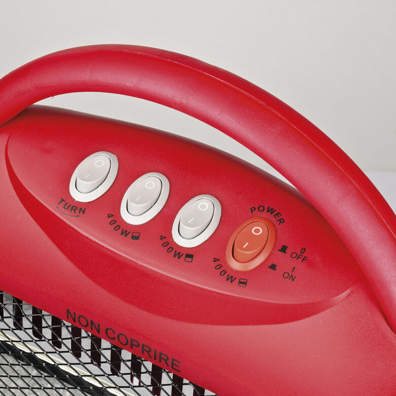 G3 Ferrari G60006 stufetta elettrica Interno Nero, Rosso 1200 W Riscaldatore di ambienti elettrico alogeno
