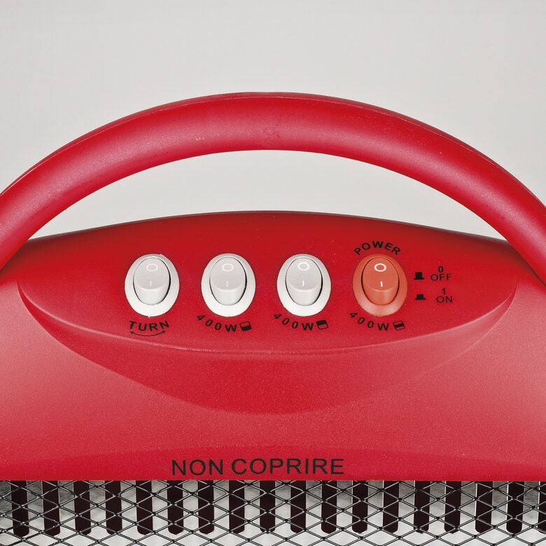 G3 Ferrari G60006 stufetta elettrica Interno Nero, Rosso 1200 W Riscaldatore di ambienti elettrico alogeno