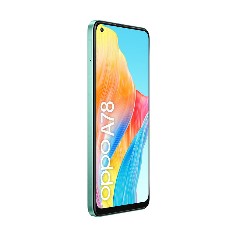 OPPO A78 4G Smartphone, AI Doppia fotocamera 50+2MP, Selfie 8MP, Display 6.43” 90HZ AMOLED FHD+, 5000mAh, RAM 8(Esp 4GB/6GB/8GB)+ROM 128GB (esp1TB), IP54, Supporto Auto [Versione Italia], Aq