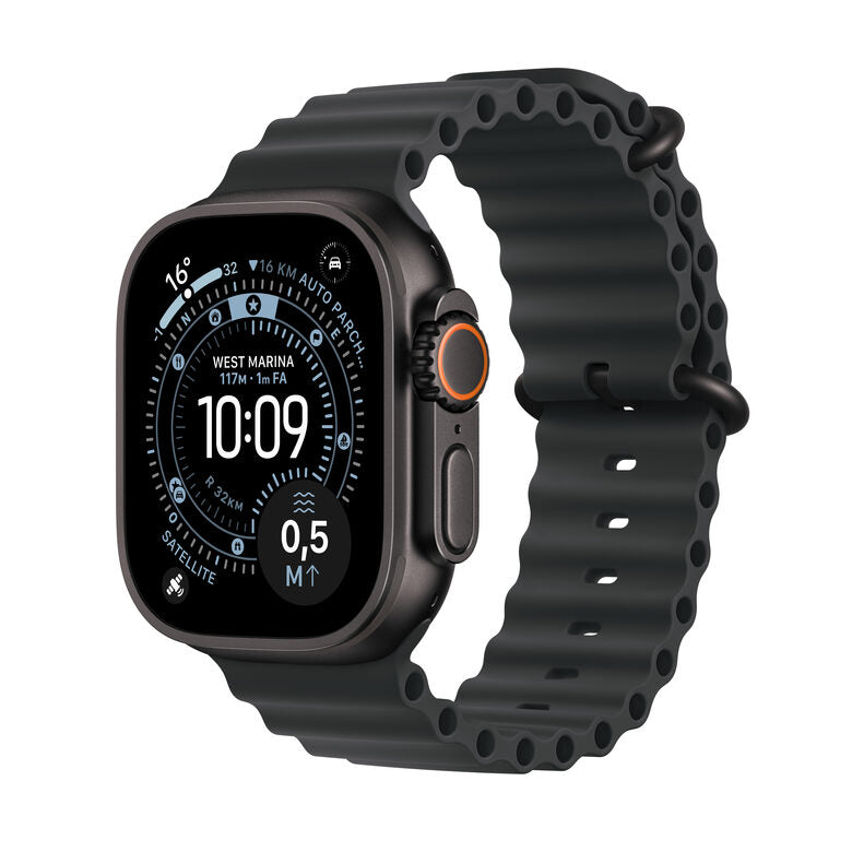 Apple Watch Ultra 3 GPS + Cellular 49mm Smartwatch Cassa Titanio Nero con Band Ocean Nero