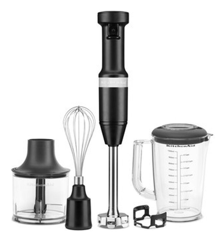 KitchenAid 5KHBV83EBM Frullatore ad immersione 180 W Nero, Acciaio inox