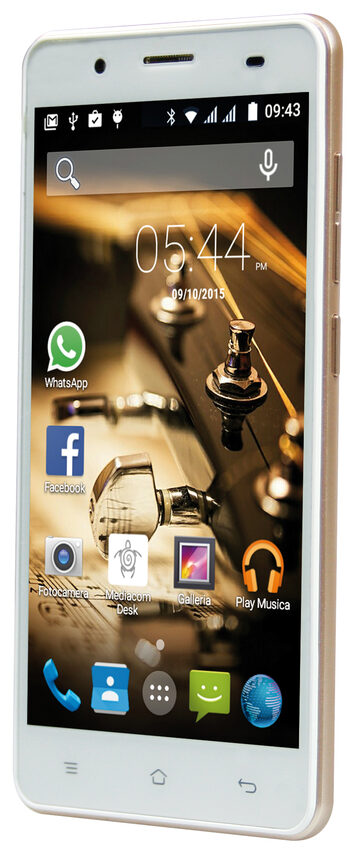 Mediacom PhonePad Duo G511 12,7 cm (5") Doppia SIM Android 5.1 4G Micro-USB 1 GB 8 GB 2200 mAh Oro, Bianco