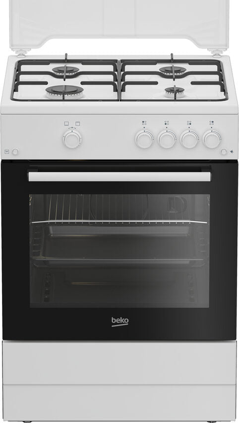Beko FBG62010DW cucina a libera installazione bianca, 60x60cm, piano gas, forno a gas, grill a gas, 64Lt, Сlasse A