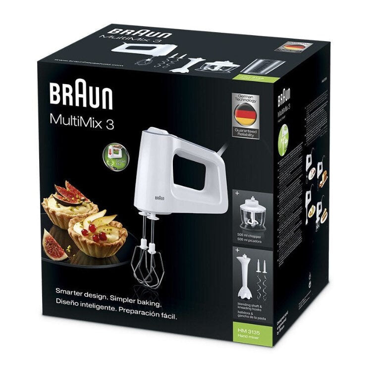Braun HM 3135 WH Sbattitore manuale 500 W Grigio, Bianco