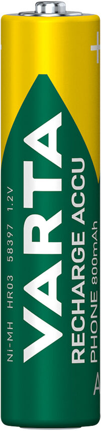 Varta Recharge Accu Phone AAA 800 mAh Blister da 2 (Batteria NiMH Accu, Micro, ricaricabile)