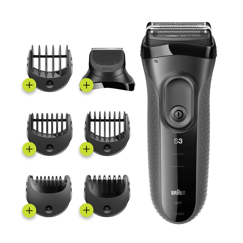 Braun BeardTrimmer Series 3 3000BT Shave&Style Rasoio Da Barba Elettrico Da Uomo, Nero/Grigio
