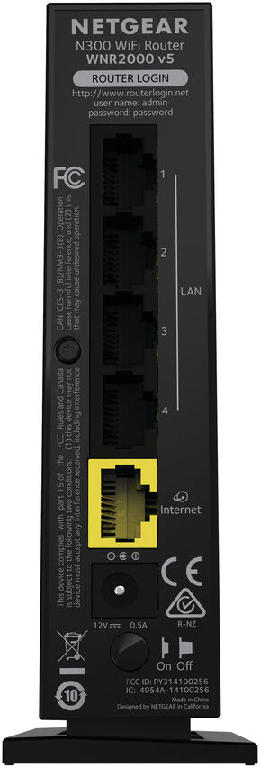 NETGEAR WNR2000-200PES router wireless Fast Ethernet Banda singola (2.4 GHz) Nero