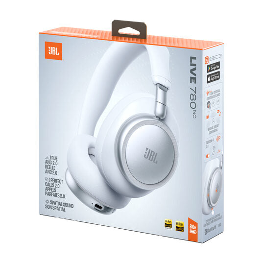 JBL Live 780NC Auricolare Con cavo e senza cavo A Padiglione Chiamate/Musica/Sport/Tutti i giorni Bluetooth Bianco
