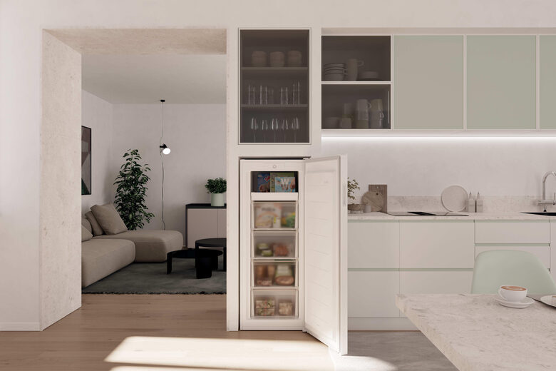 Candy CNUQ2L513EW Congelatore verticale Libera installazione 169 L Bianco