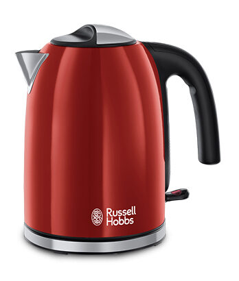 Russell Hobbs 20412-70 bollitore elettrico Nero, Rosso, Acciaio inossidabile