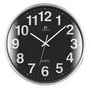 Lowell Justaminute 00816 Orologio da parete in quarzo Cerchio Nero, Cromo