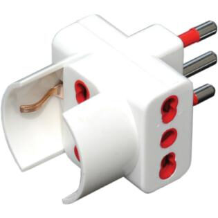 nuovaVideosuono 30/03 adattatore per presa di corrente Tipo L (IT) Tipo L (IT) + Tipo F Rosso, Bianco