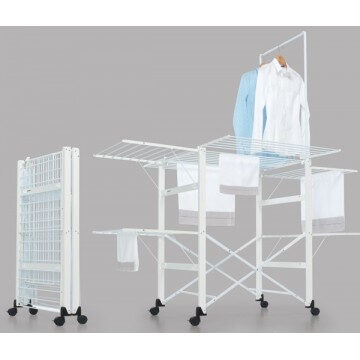 Foppapedretti SuperGulliver Stendibiancheria da pavimento Alluminio, Nero, Bianco