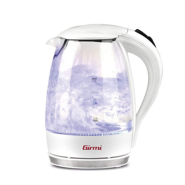 Girmi BL40 bollitore elettrico 1,7 L 2200 W Argento, Trasparente, Bianco