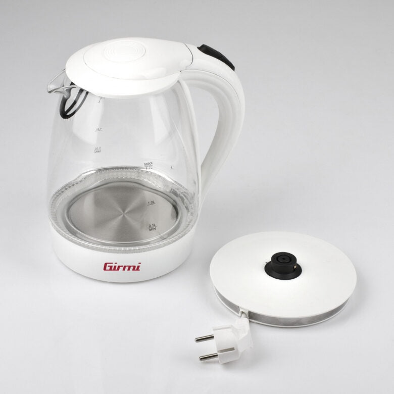 Girmi BL40 bollitore elettrico 1,7 L 2200 W Argento, Trasparente, Bianco