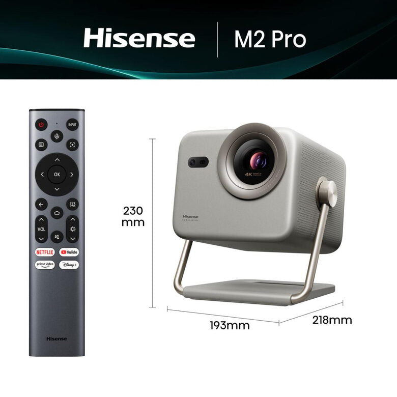 Hisense Videoproiettore Laser M2 PRO 4K UHD fino 200", Silver