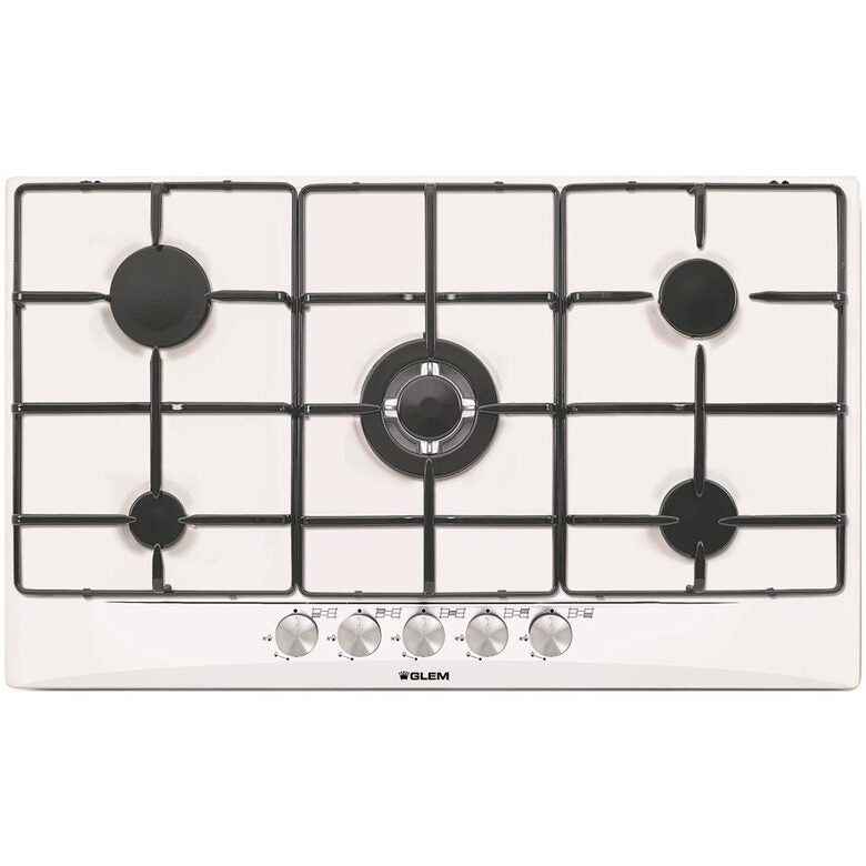 Glem Gas GT955 Piano Cottura Da incasso 5 Fornelli Bianco
