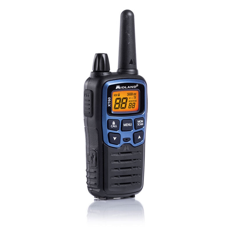 Midland XT60 ricetrasmittente 24 canali 446.00625 - 446.0937 MHz Nero, Blu