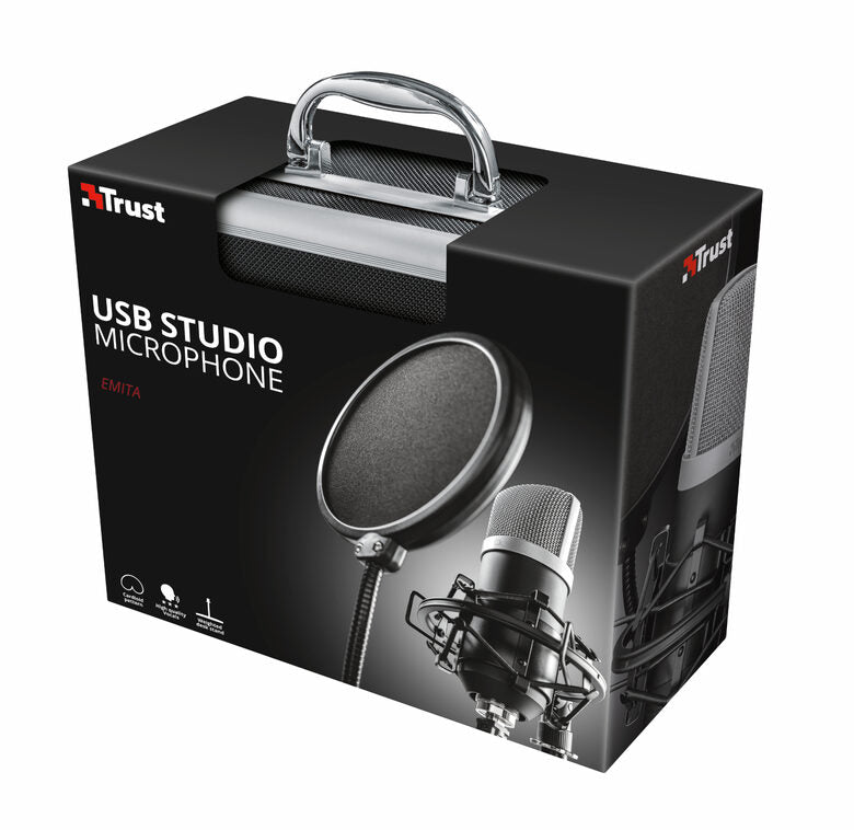 Trust 21753 microfono Nero Microfono da studio