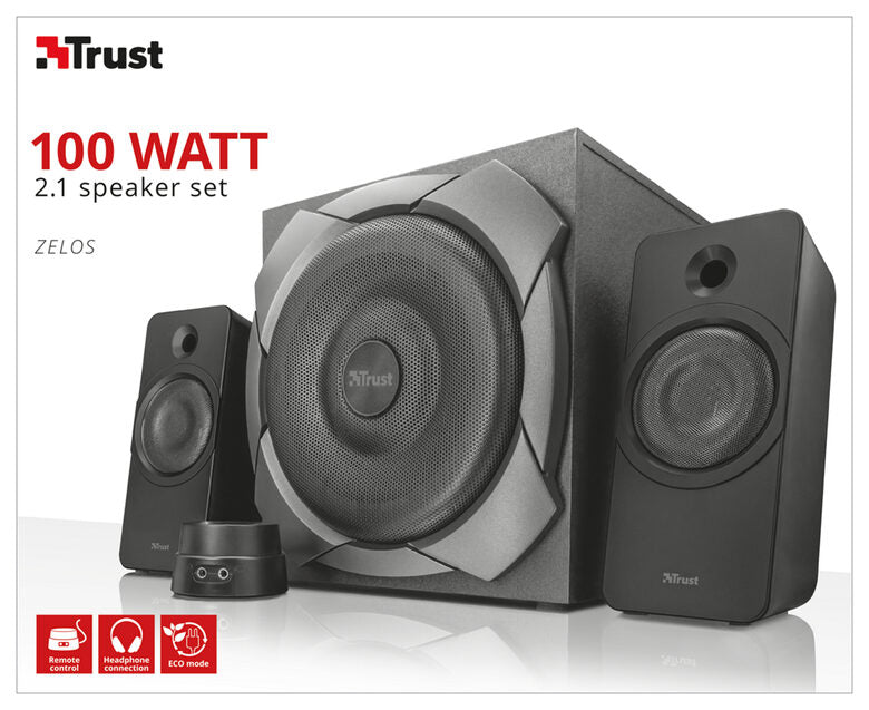 Trust 21749 set di altoparlanti 100 W Nero 2.1 canali