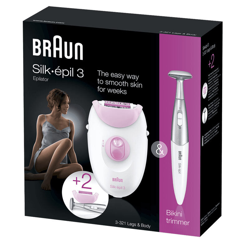Braun Silk-épil 3 3-321 20 pinzette Rosa, Bianco