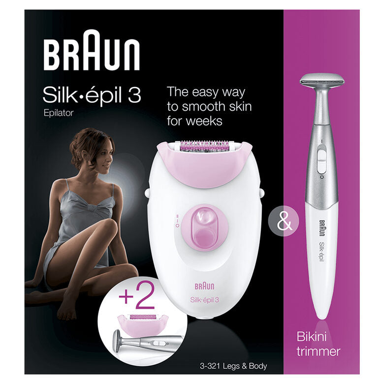 Braun Silk-épil 3 3-321 20 pinzette Rosa, Bianco