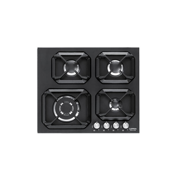 Lofra HLNM6G0 Piano Cottura Nero Da incasso Gas 4 Fornello(i)