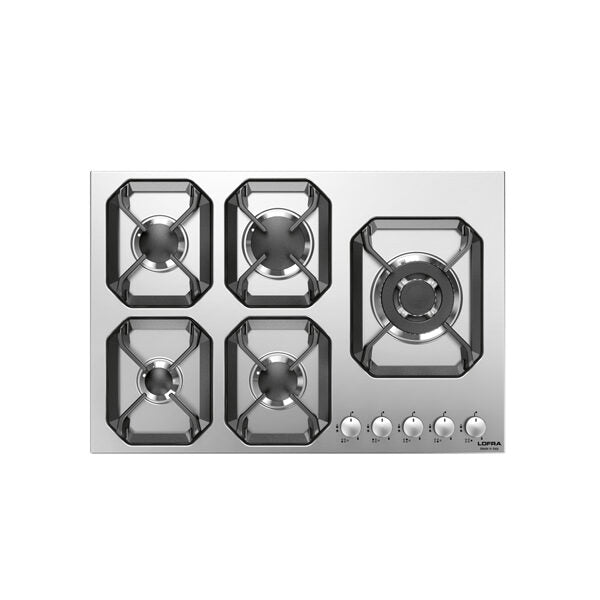 Lofra Urano 75 Piano Cottura Stainless steel Da incasso Gas 5 Fornello(i)