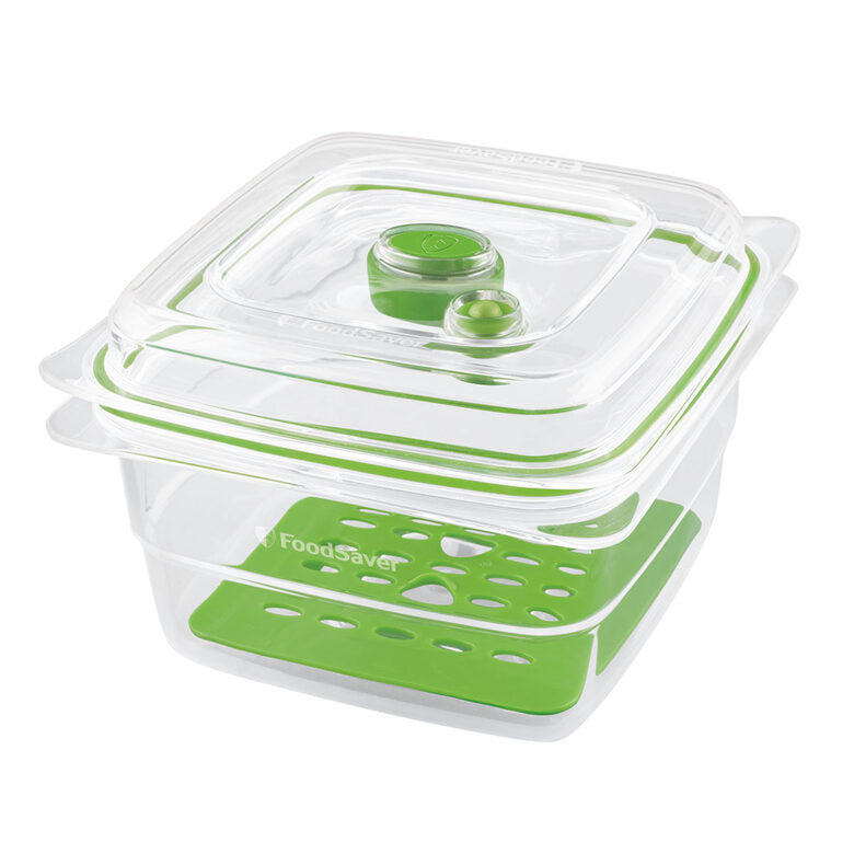 FoodSaver FFC005X recipiente per cibo Quadrato Scatola 1,2 L Verde, Trasparente 1 pz