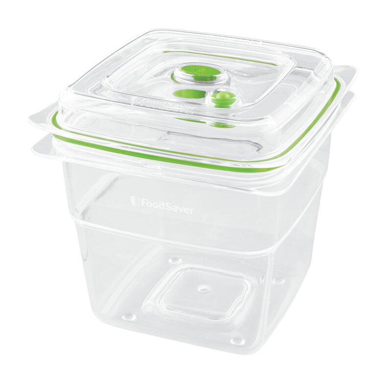 FoodSaver FFC008X recipiente per cibo Quadrato Scatola 1,8 L Verde, Trasparente 1 pz