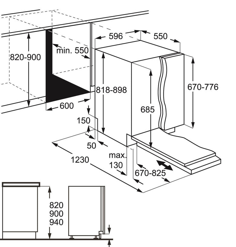 AEG FSE83810P Lavastoviglie a Incasso Scomparsa Totale 13 coperti