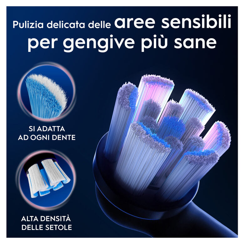 Oral-B Testine di Ricambio iO Series Gentle Care Nere, Testine Rotonde Originali, per Gengive Sensibili, 2 Testine