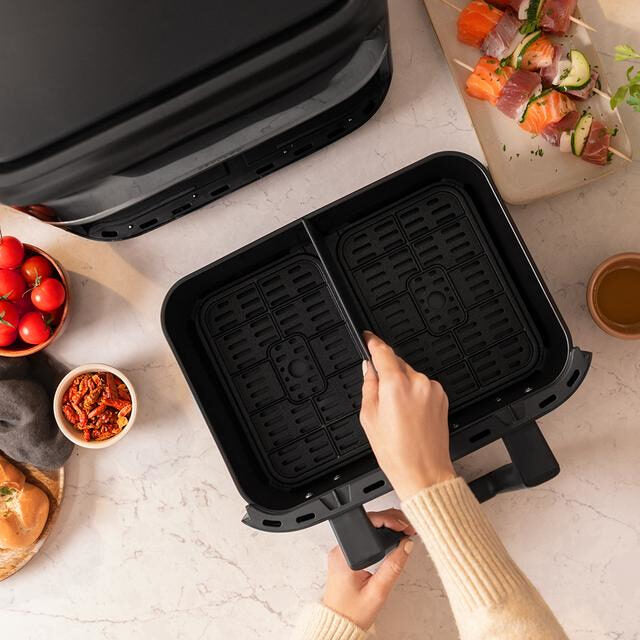 Cecotec Cecofry Dual 9000 Singolo 9 L Indipendente 2850 W Friggitrice ad aria calda Nero, Acciaio inossidabile