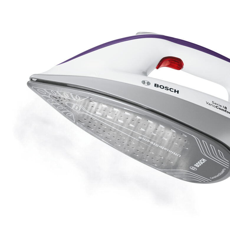 Bosch Serie 8 TDS8080 ferro da stiro a caldaia 2400 W 1,8 L Ceranium Glissée Pro Porpora, Bianco