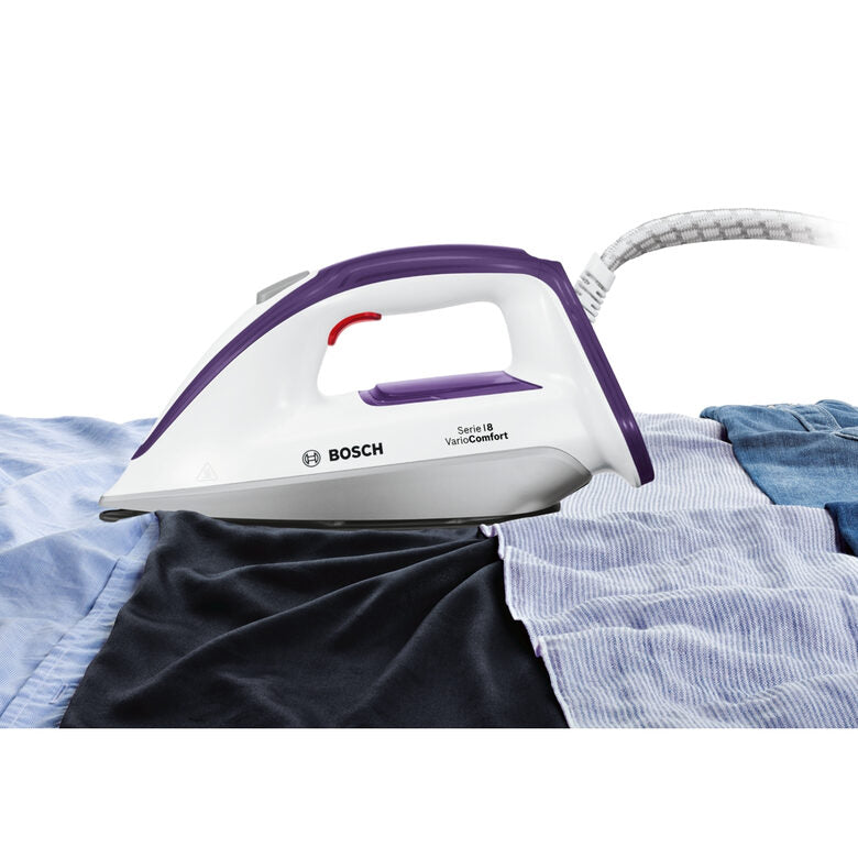 Bosch Serie 8 TDS8080 ferro da stiro a caldaia 2400 W 1,8 L Ceranium Glissée Pro Porpora, Bianco