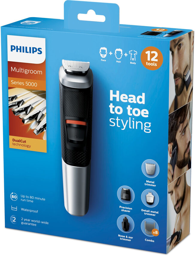 Philips MULTIGROOM Series 5000 12 accessori 12 in 1, Barba, capelli e corpo